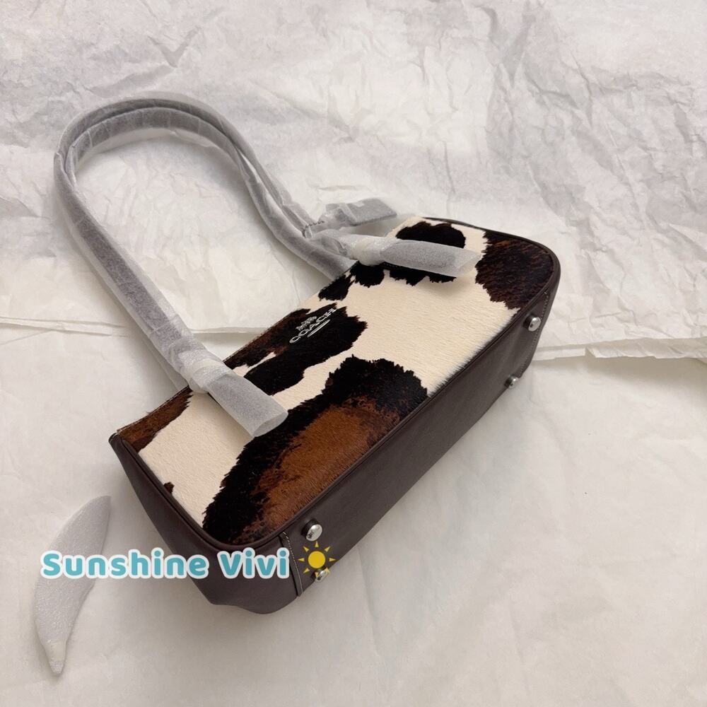 NWT Coach Asher Shoulder Bag With Cow Print CCC85 Cow Printed Haircalf Cow Multi - Picture 7 of 10